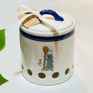 Rae Dunn Disney Ratatouille Garlic Holder or Canister Cellar Store w/ Holes